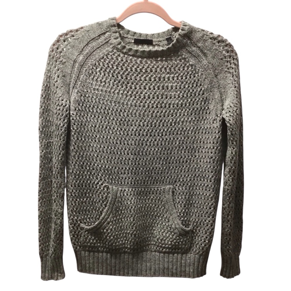 ATM cotton netted Gray Knit Sweater small